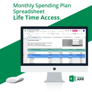 Monthly Spending Plan spreadsheet