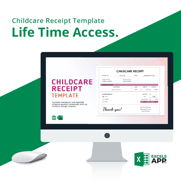 Childcare Receipt Template Excels App