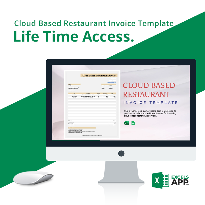Cloud based restaurant invoice template excels app