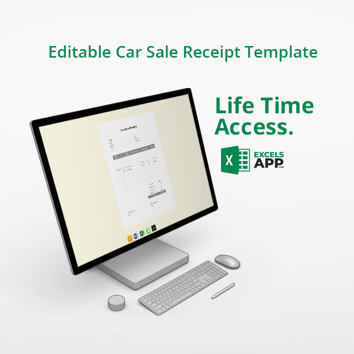 Editable Car Sale Receipt Template Excels App