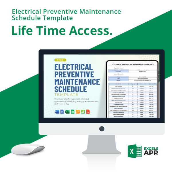 Electrical Preventive Maintenance Schedule Template Excels App