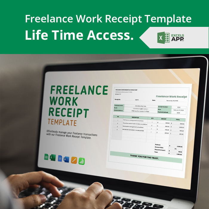 Freelance Work Receipt Template Excels App Freelance Work Receipt Template Excels App