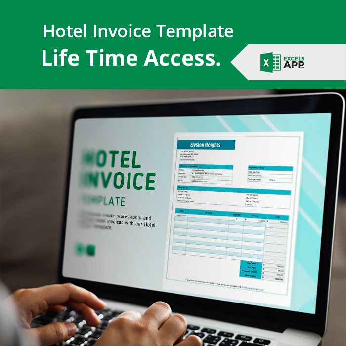 Hotel Invoice Template Fomula 3 Excels App
